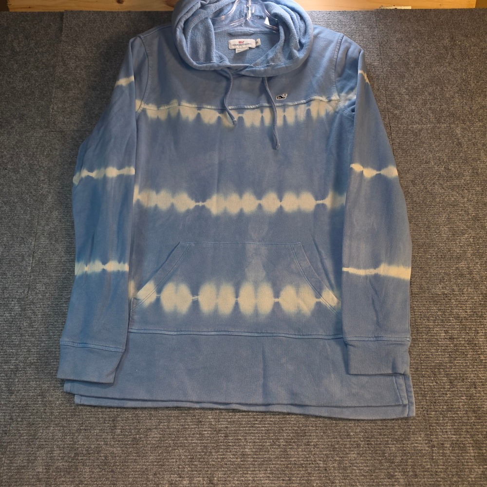 Vineyard Vines Hoodie Womens XS Blue Good Tie Dye French Terry Whale Logo